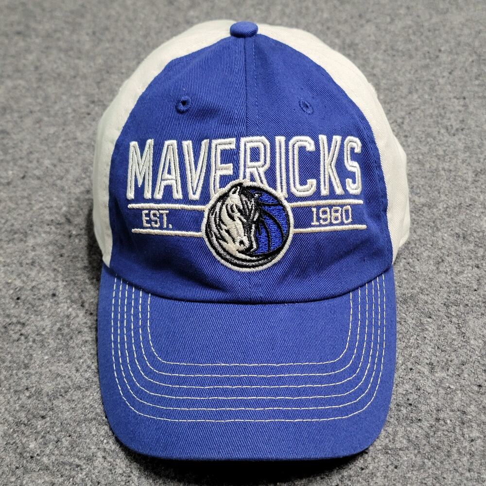 Dallas Mavericks Hat Dad Cap Mens Blue Bone White Fan Favorite Snapback Curved